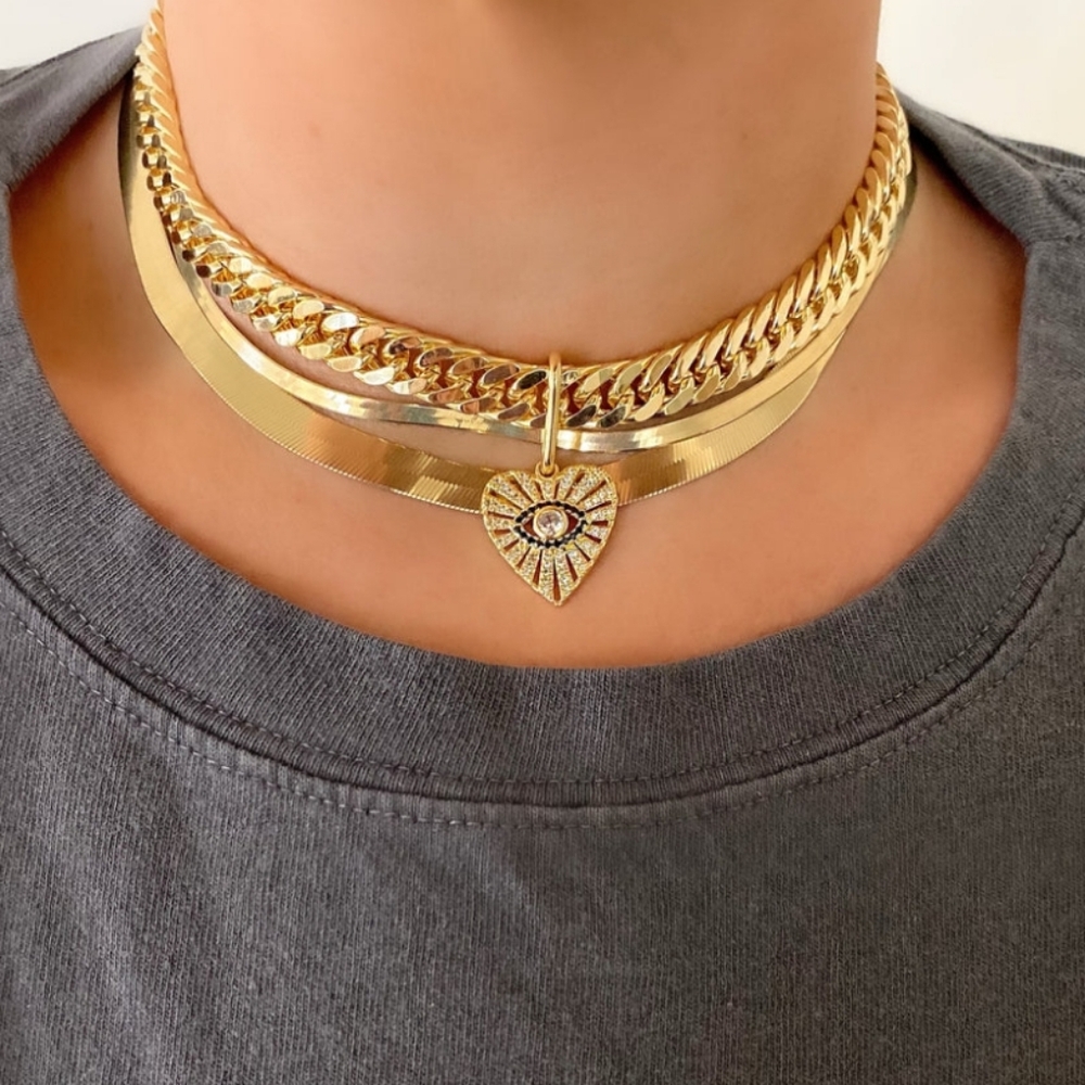 HRH COLLECTION WATCHFUL HEART Velvet Choker Necklace